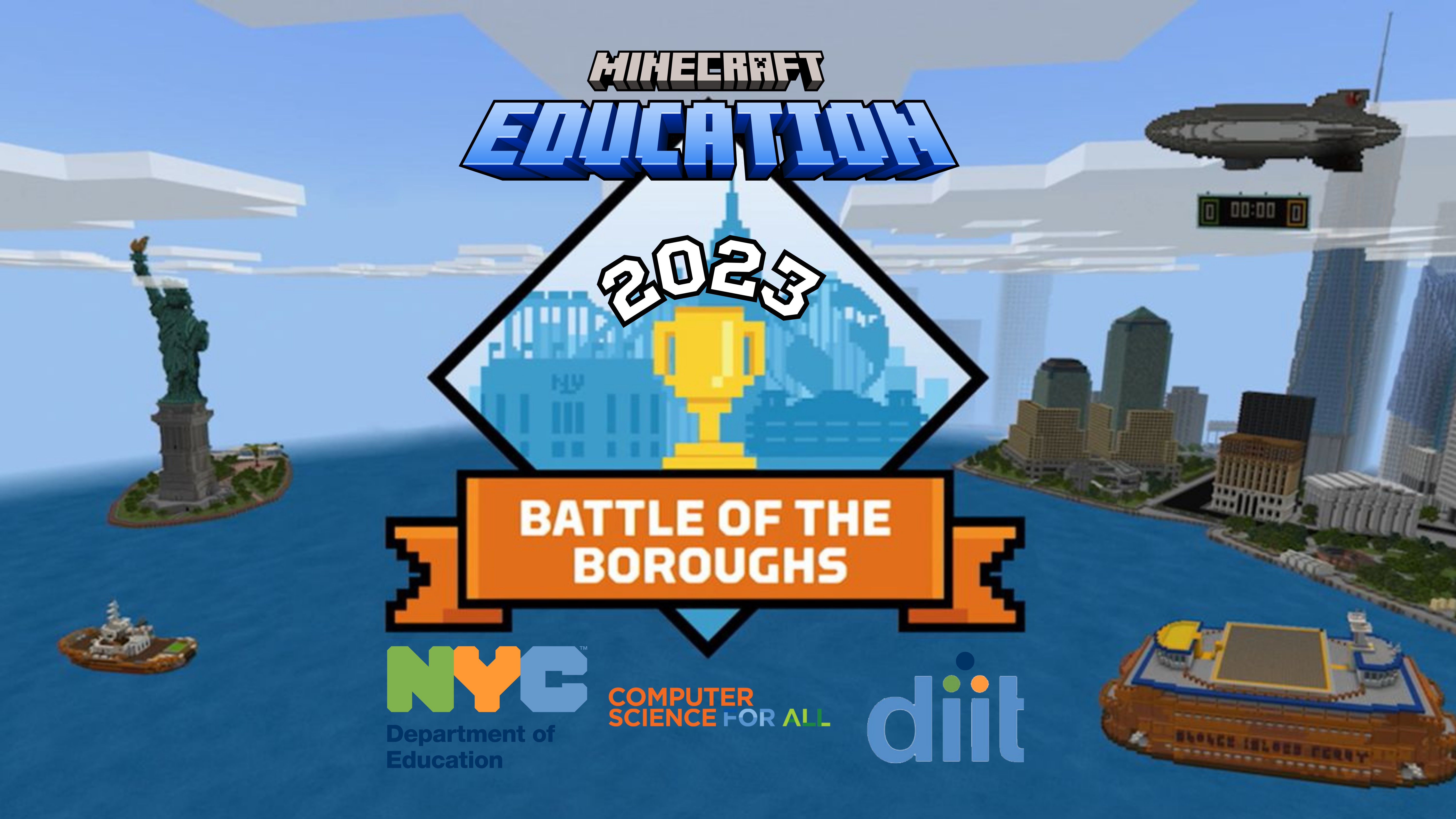 Minecraft Education Battle of the Boroughs Main Logo Photo