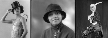 Banner featuring three B&W photos of Broadway legend, Florence Mills