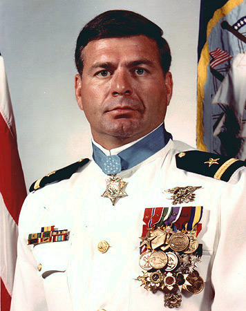 Michael Thornton, Navy SEAL and Medal of Honor recipient, in full uniform and regalia