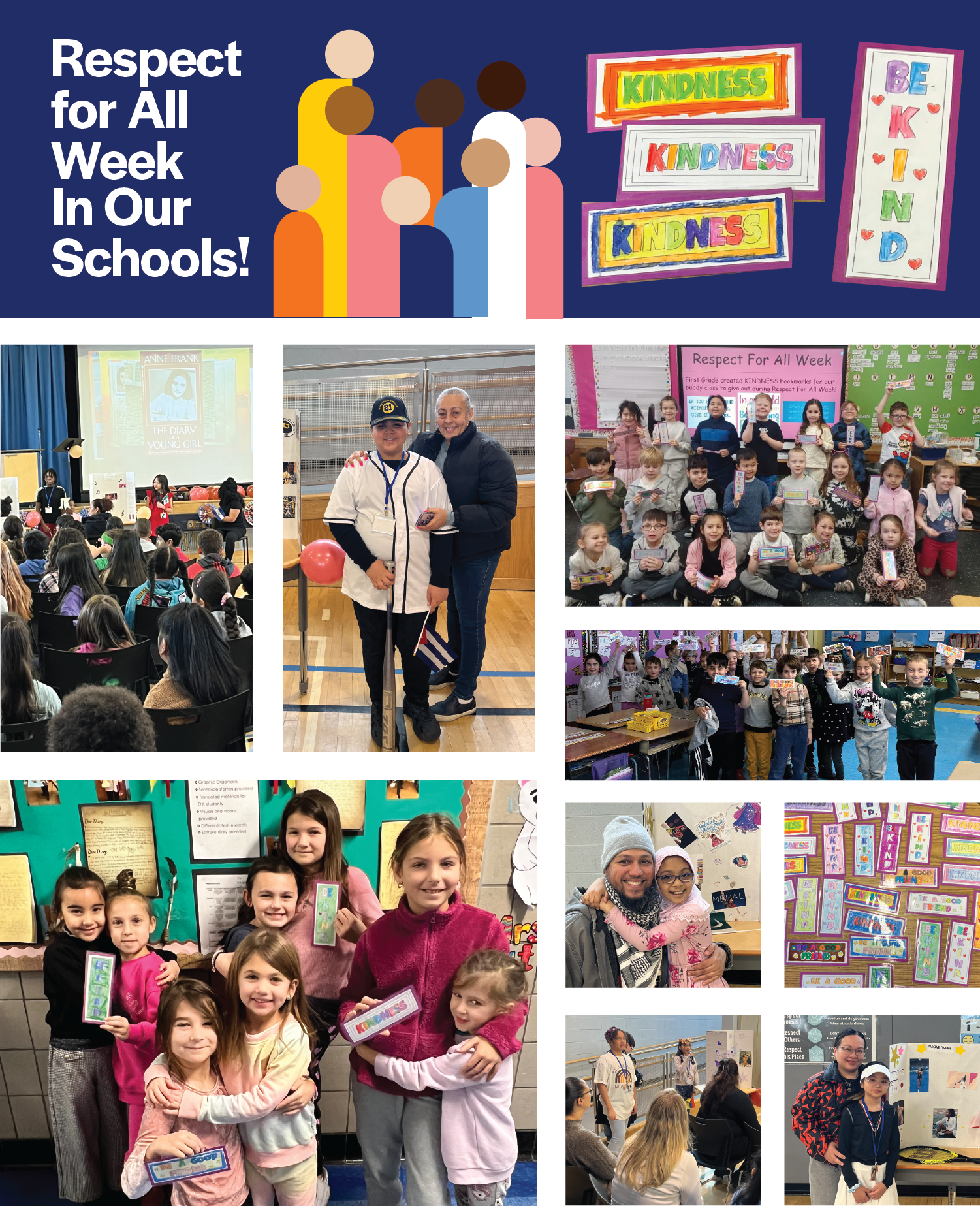Series of photo of students, families and teachers during RFA week.