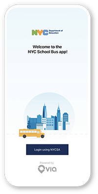 NYC Bus App - Login to the app