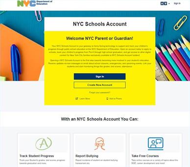 NYCSA Portal Landing Page 