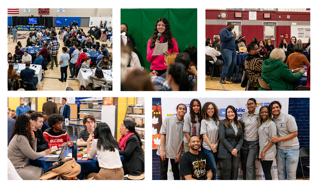 Newsletter banner shows students, staff, and families at our Listening Sessions.