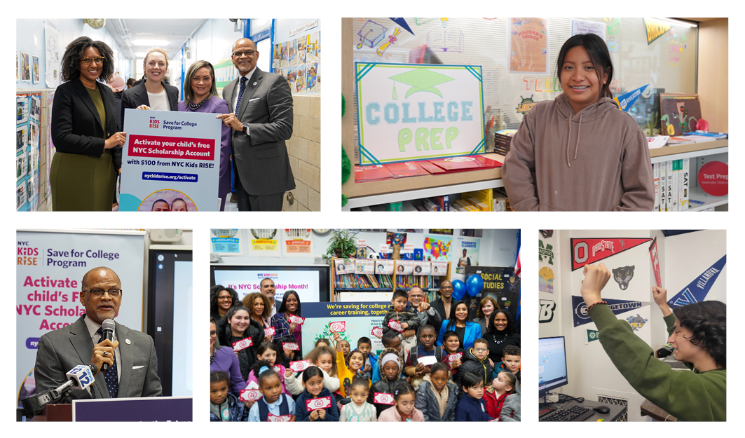 PS + You from Chancellor David C. Banks: Newsletter banner shows students and leaders celebrating our Save for College Program and students preparing for college and career.