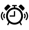 An icon of an alarm clock ringing